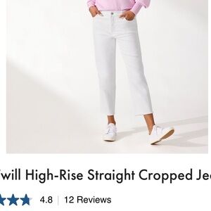 Tommy Bahama Ella twill high-rise straight crop jeans 8